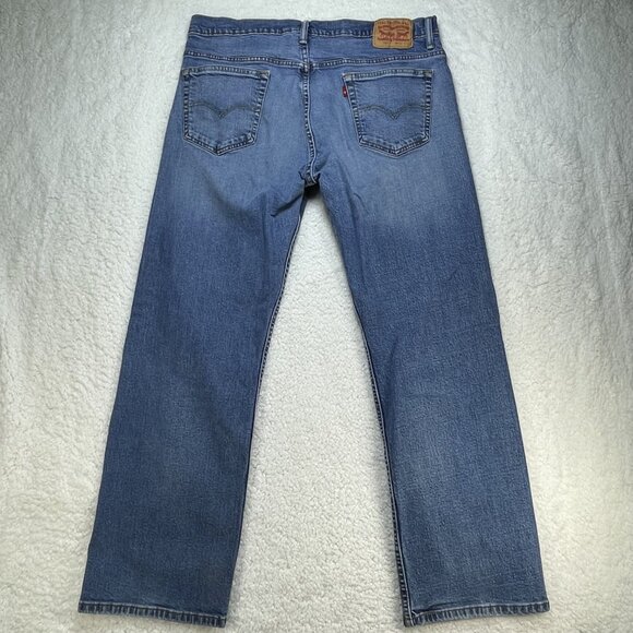 Levis Jeans Mens 36x32 Blue Loose Fit Straight Leg Medium Wash High Rise Denim - Picture 3 of 12
